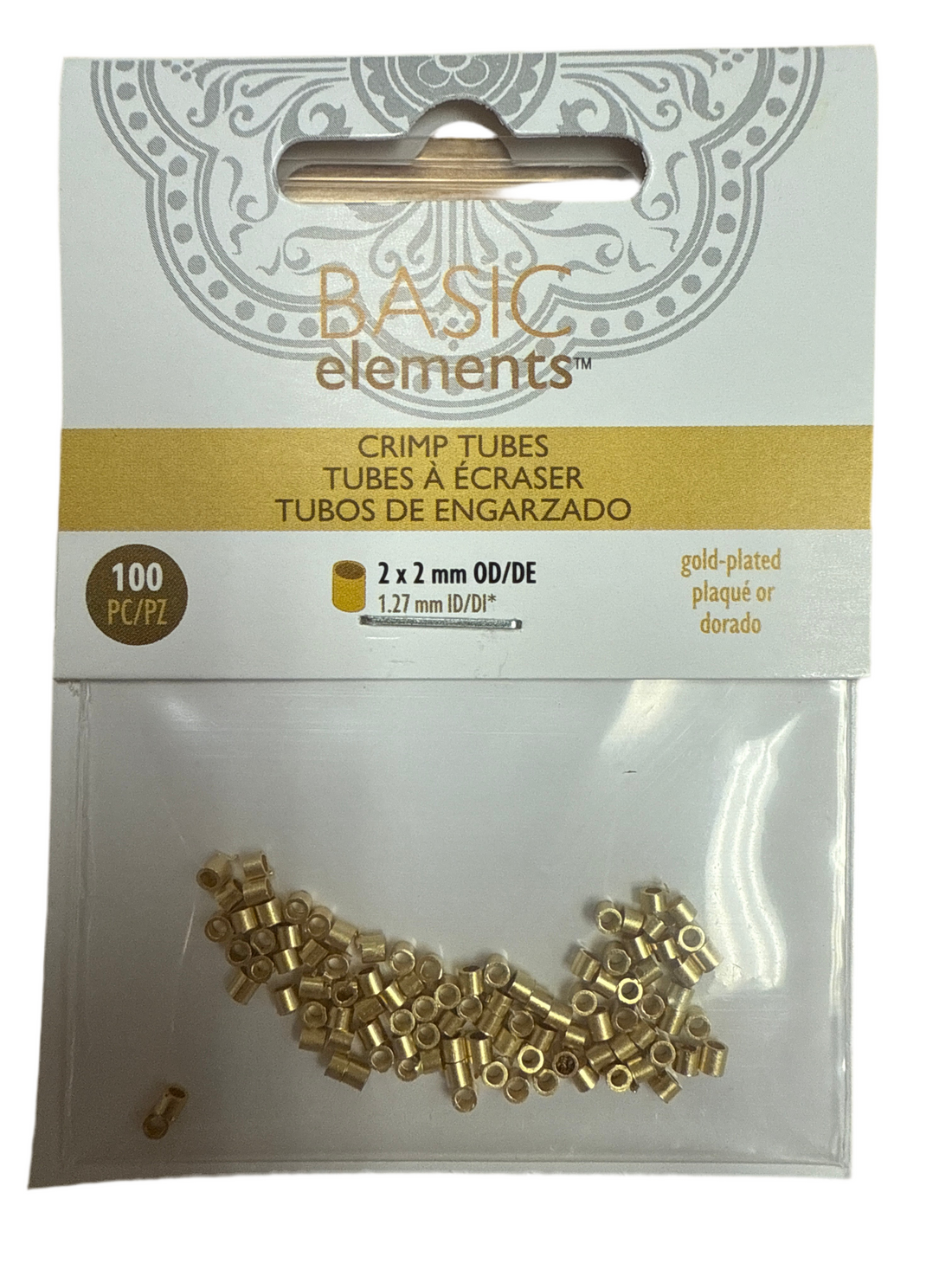 Crimp Tubes Gold Plated 2X2MM