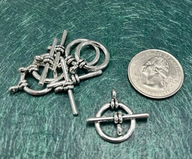 Toggle sets, Zinc Alloy pewter  15mm Lead safe (4 sets) (non-tarnish)