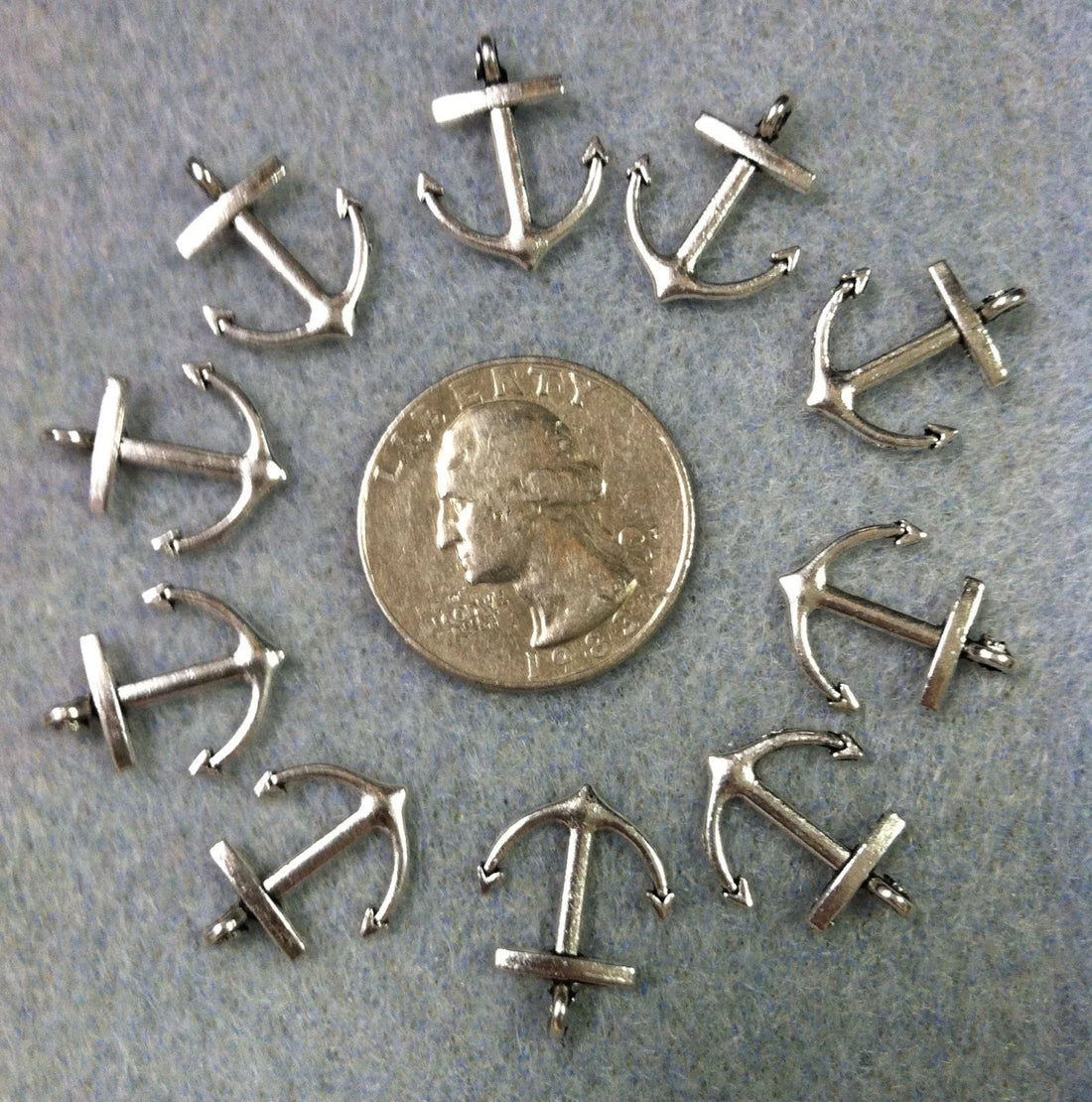 Anchor Charms Silverplate Package of (10)