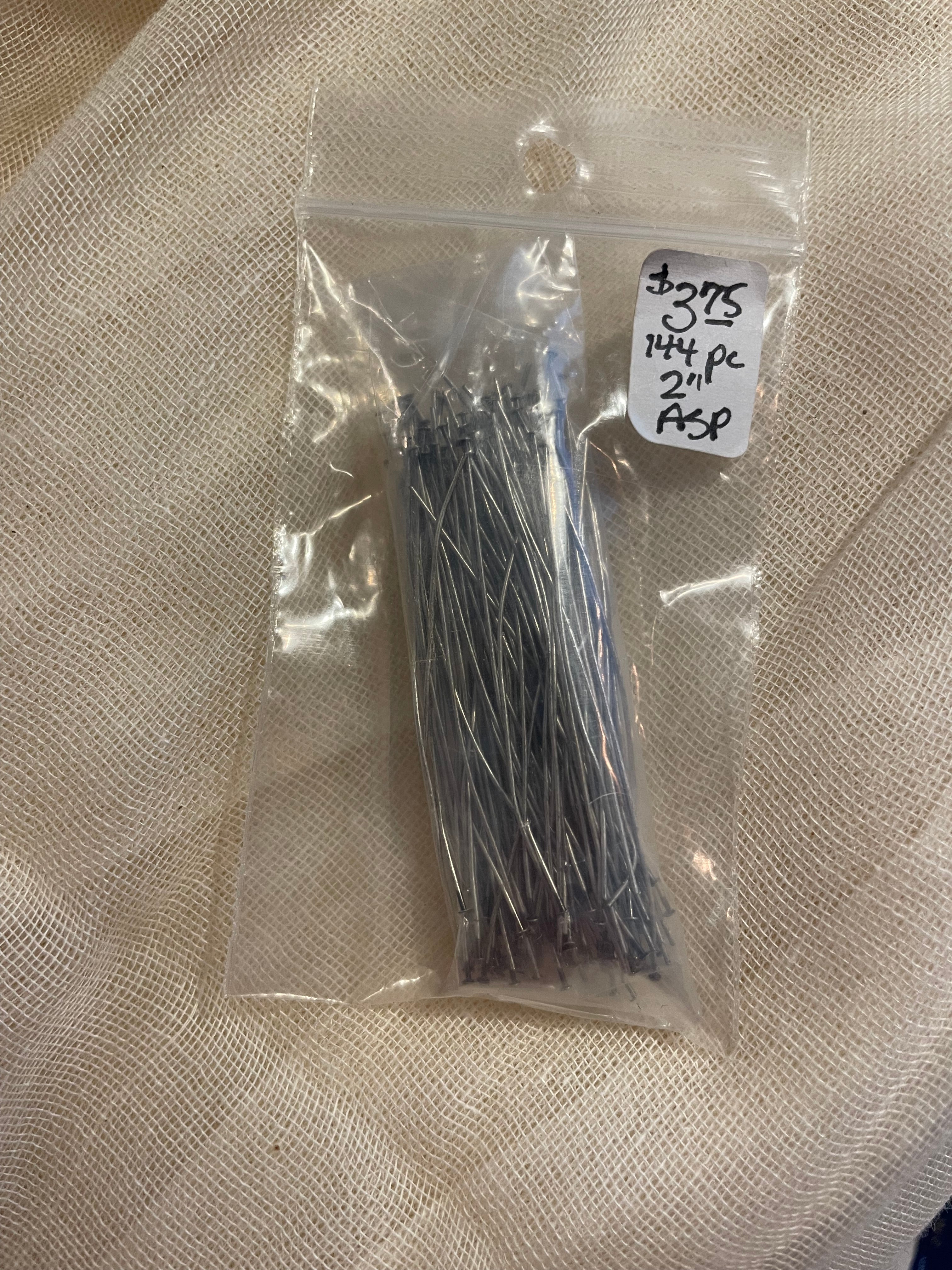 Headpins, Flat Antique Silver Plated 2",24ga, 144pc