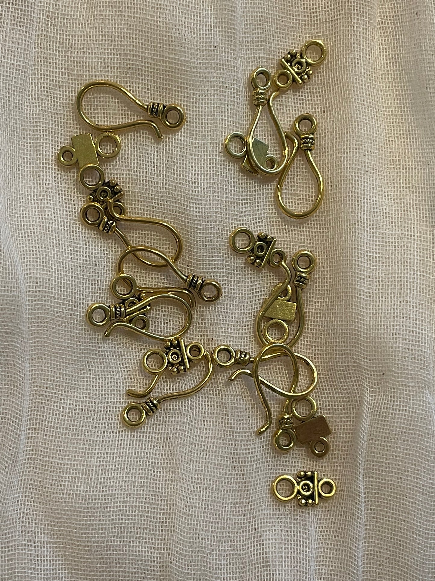 Gold Plated Hook Eye Clasps 24mm 10 Pairs