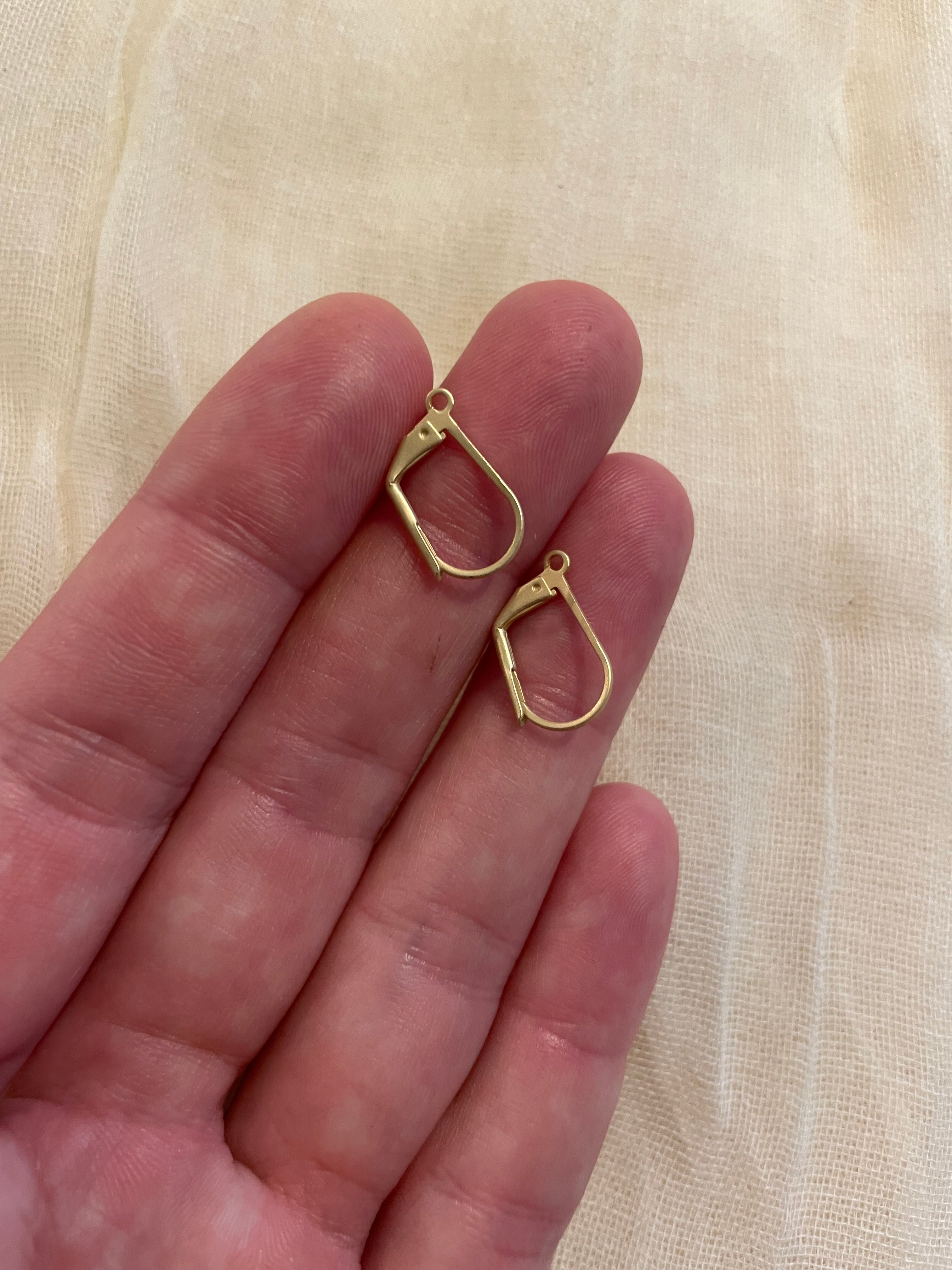 Leverback Earrings Matte Gold Plated 17mm x 10mm 6 Pairs