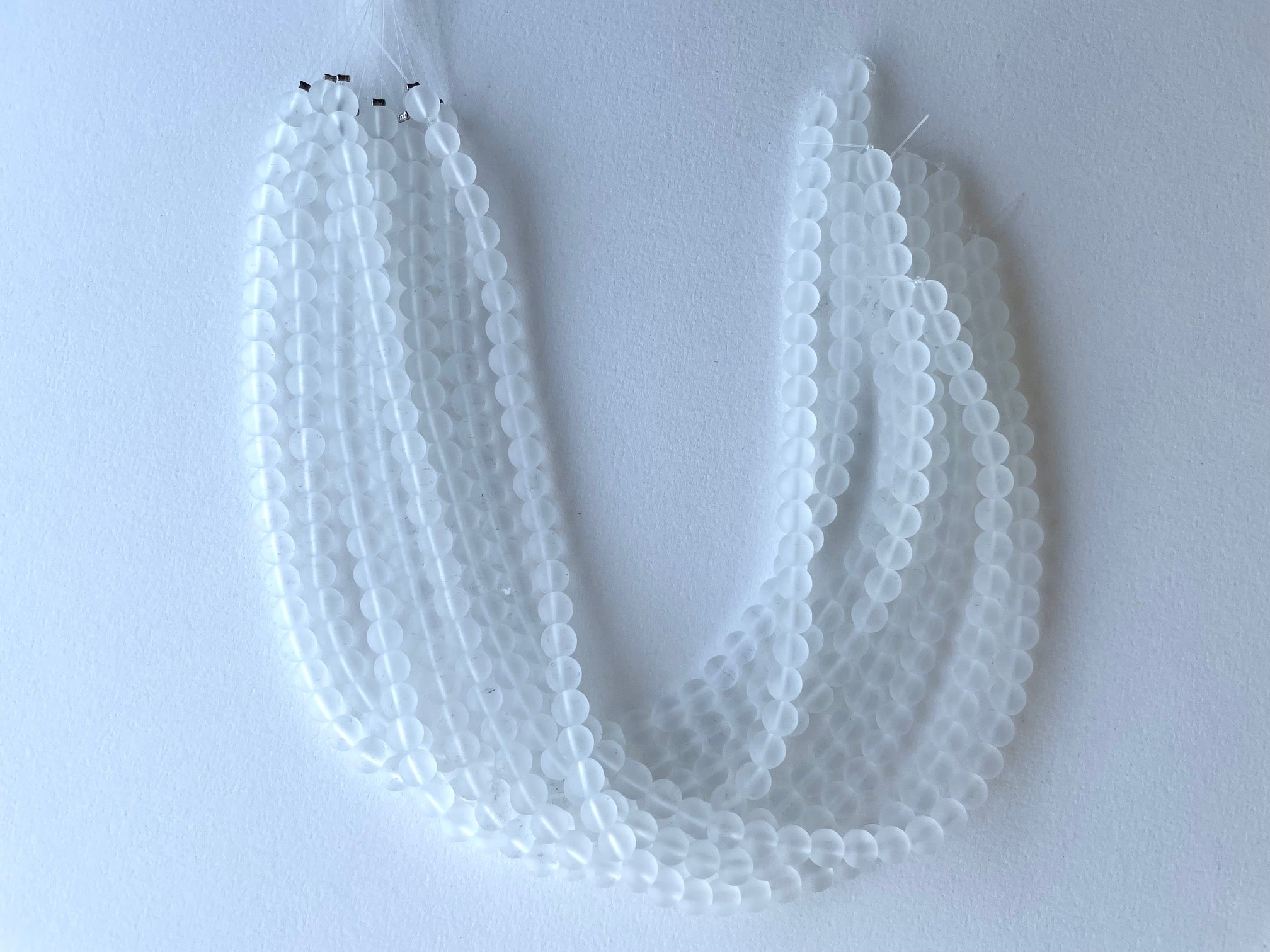 Recycled Glass Beads- Clear Frost