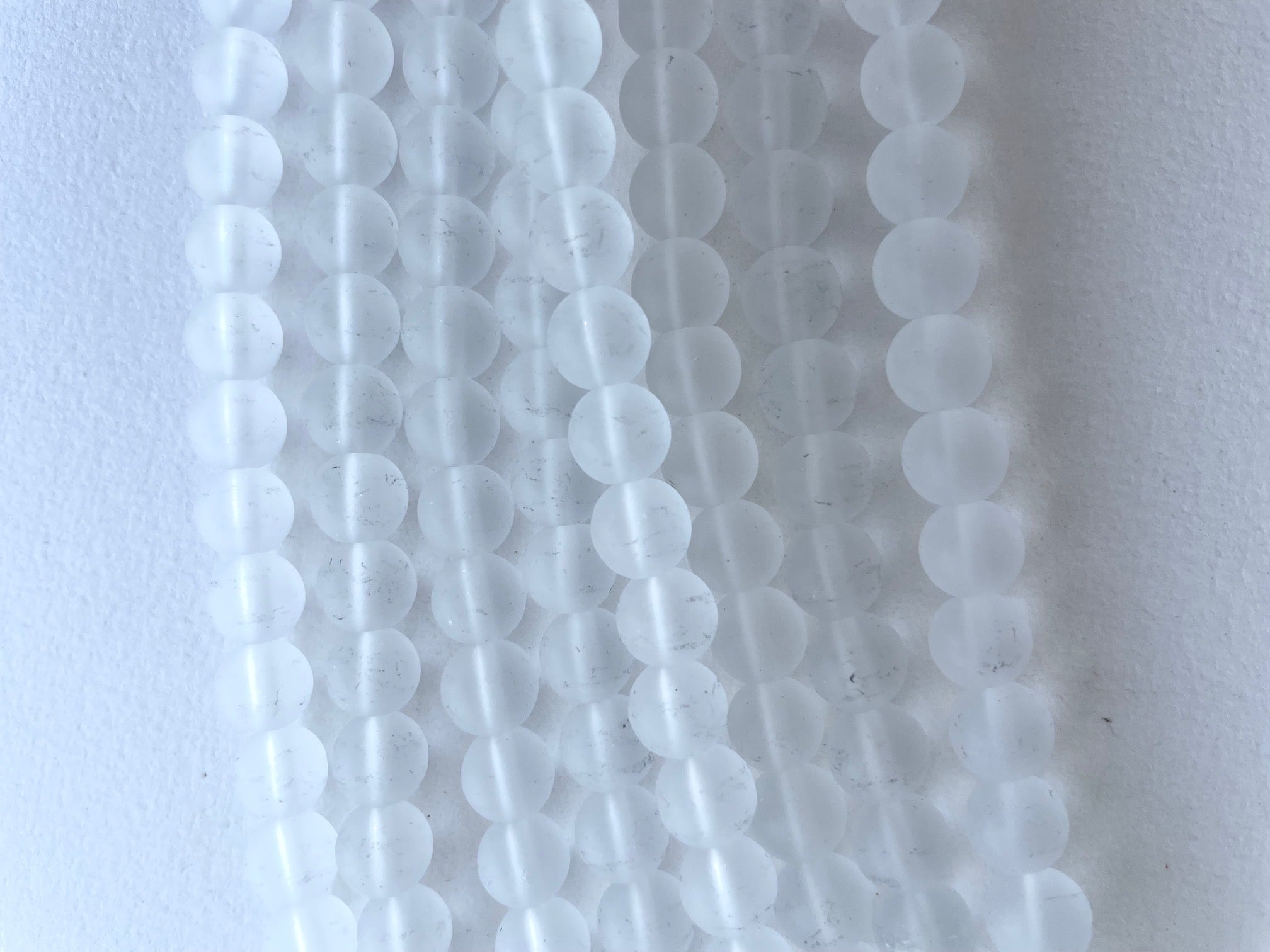 Recycled Glass Beads- Clear Frost