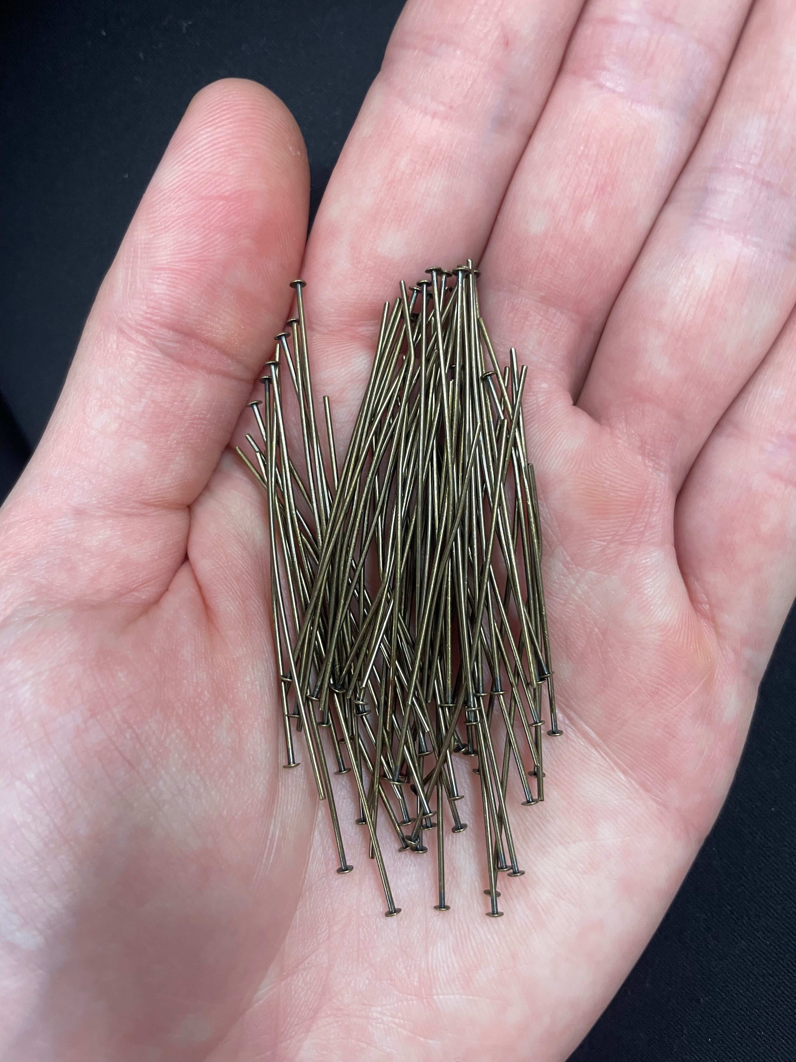 Flat Head Pins Antique Bronze Plated