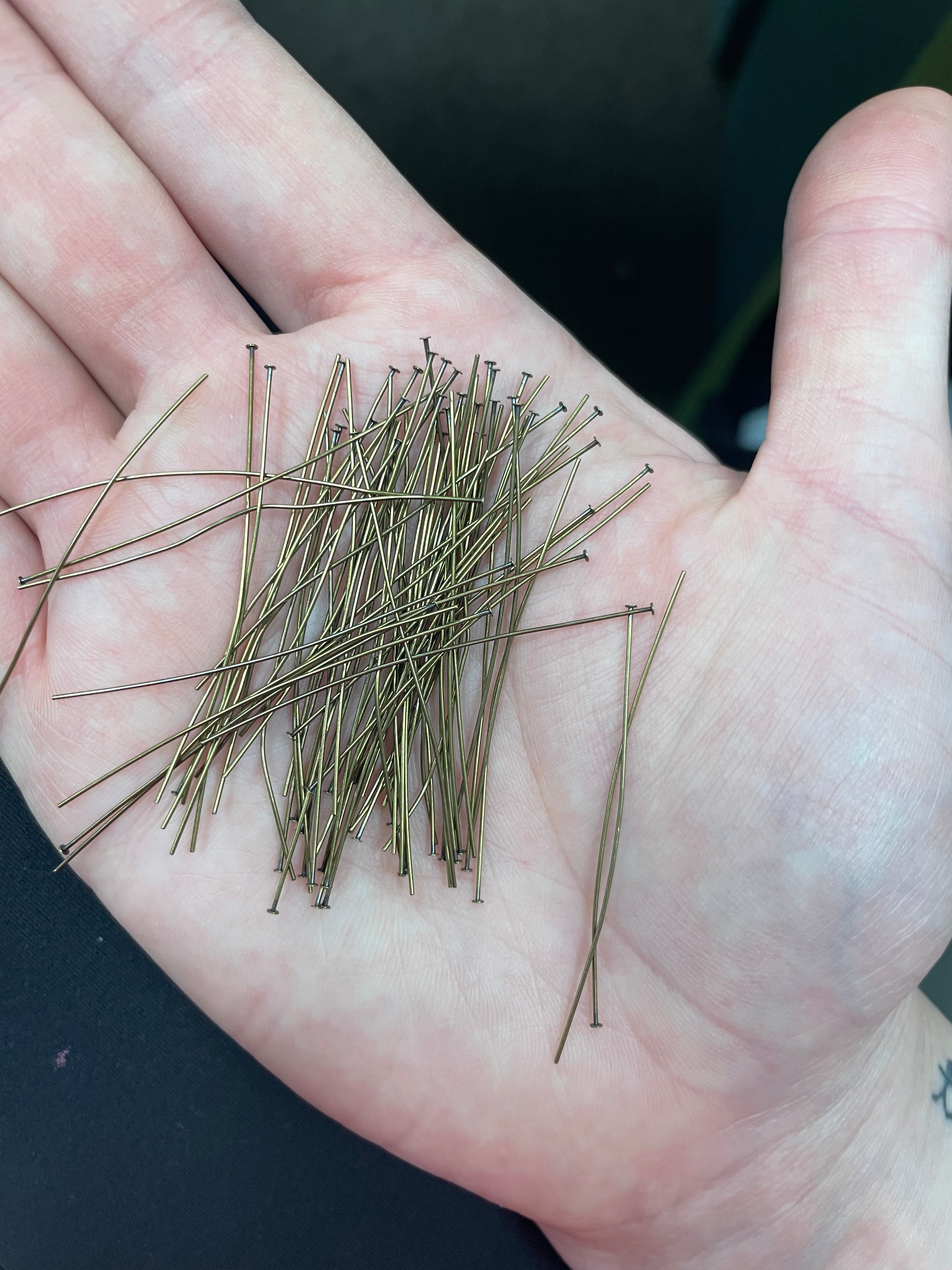 Flat Head Pins Antique Bronze Plated