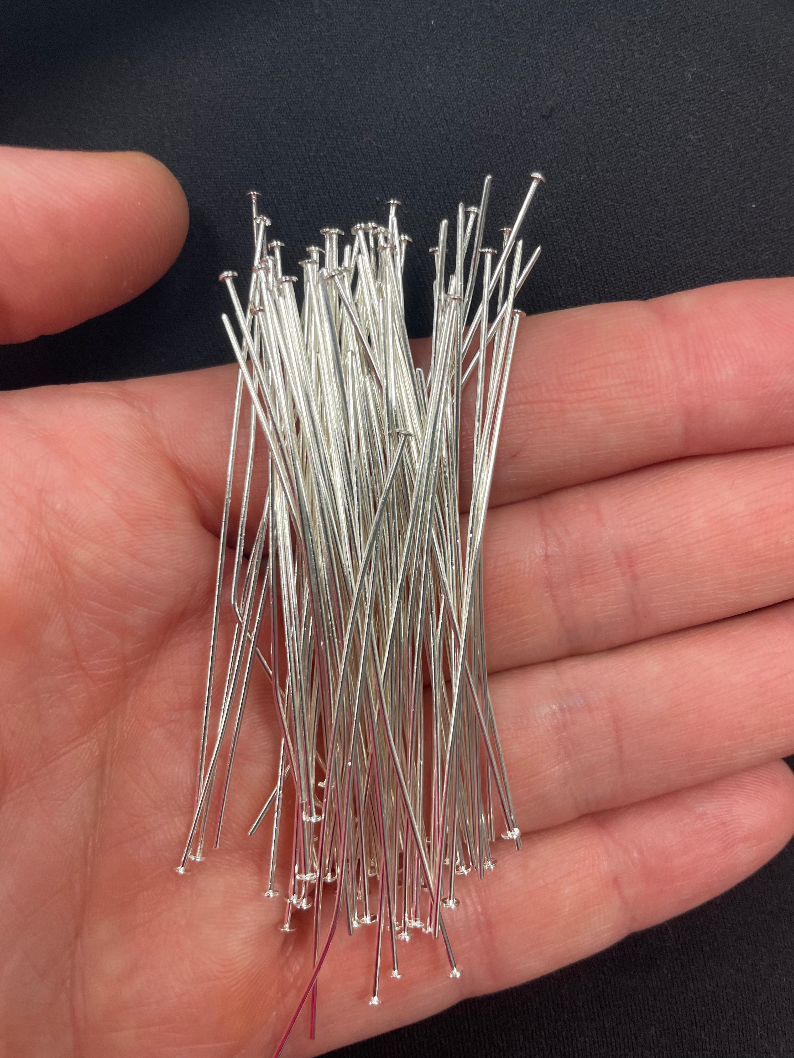 Head Pins Silver Plated Flat 2.5 Inches 21 Gauge