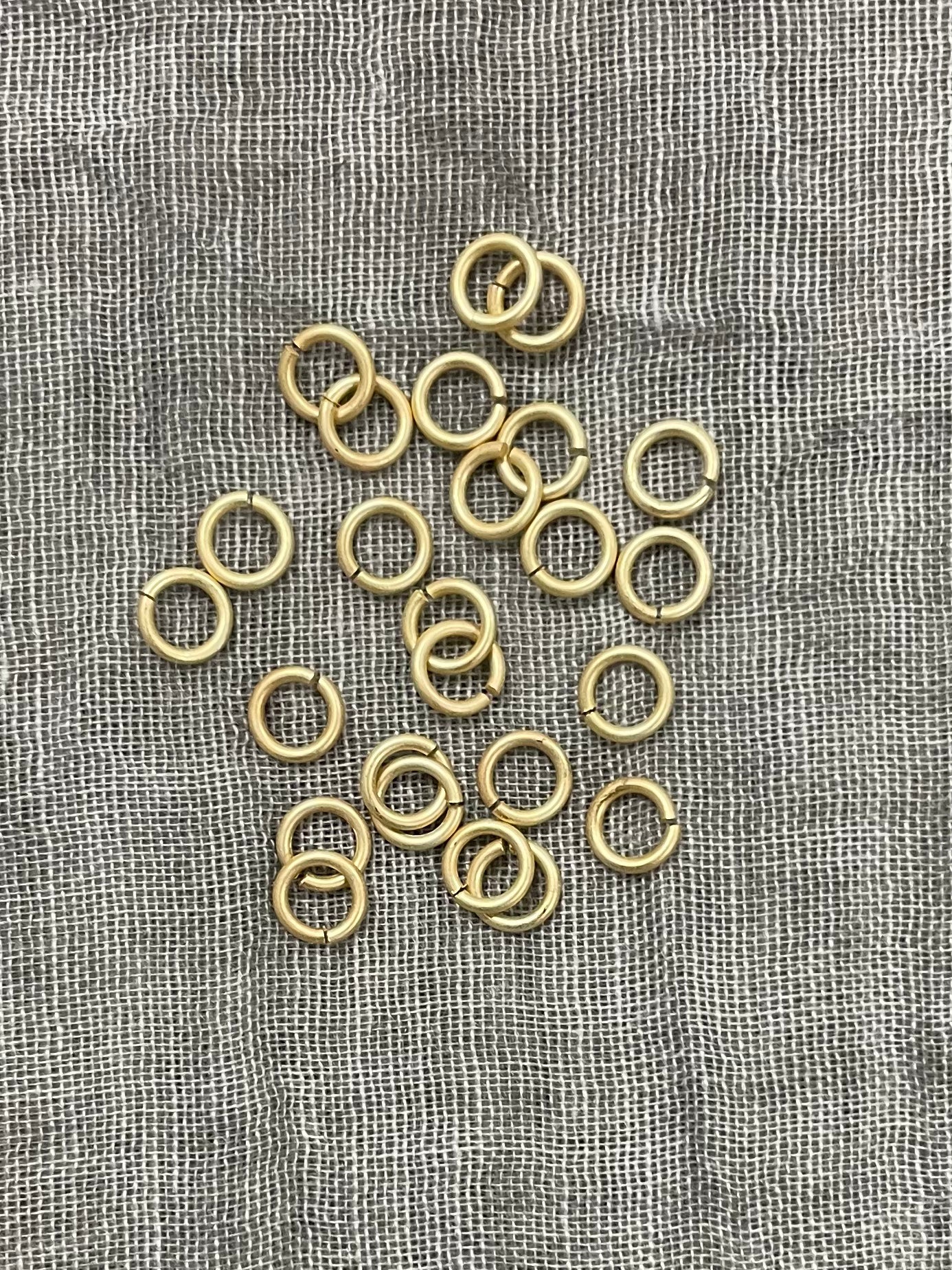 Jump Ring: 6 mm Open 18 Gauge, Matte Gold, 24 pieces