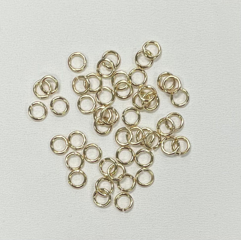 Jump Ring: Open, 6mm 18 Gauge, Shiny Gold, 50 pieces