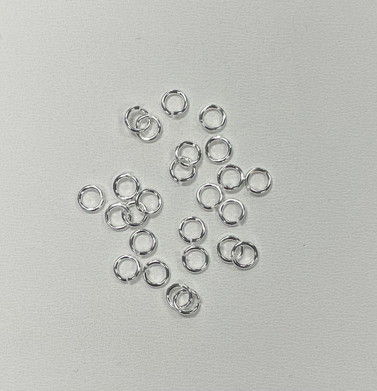 6 mm Open Jump Ring: 18 Gauge, Shiny Silver Plate, 25 pieces
