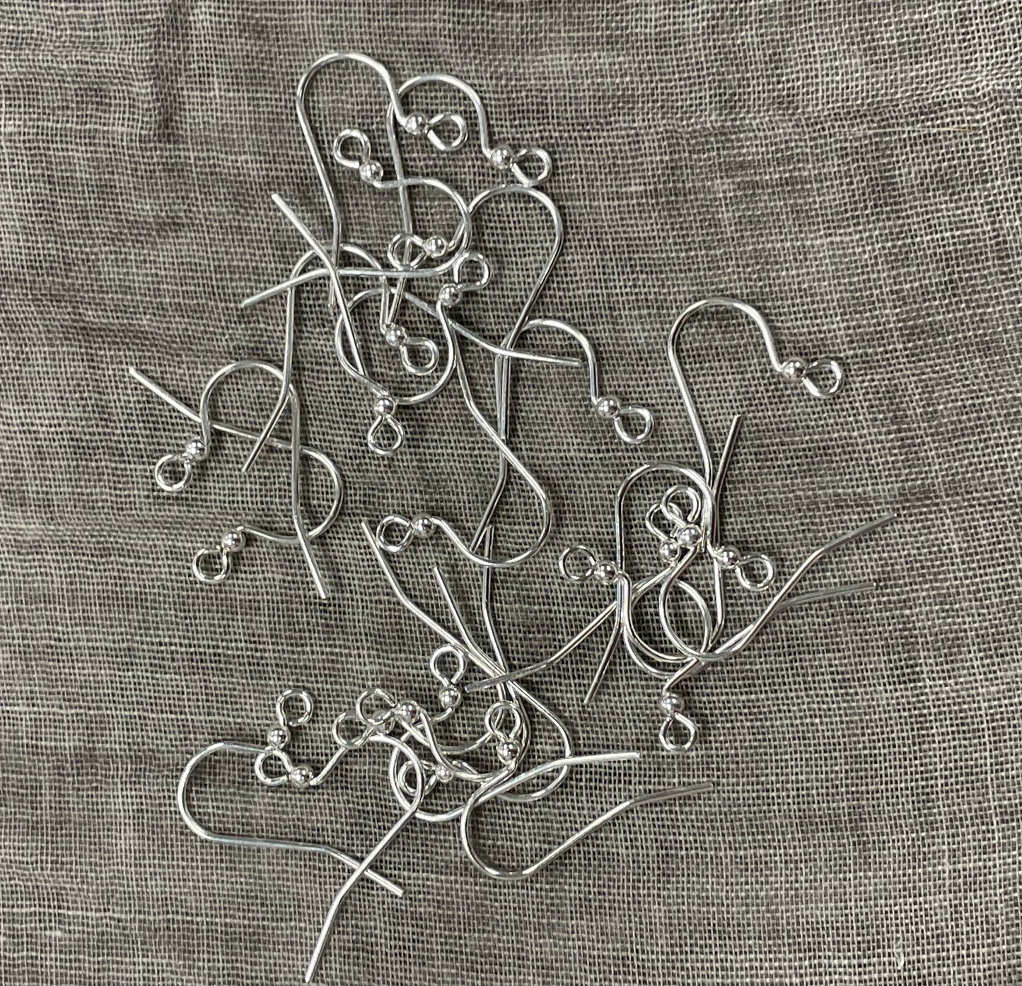 Silver Plate Hook Ear Wire 25 mm With a 2 mm Ball, 12 Pairs