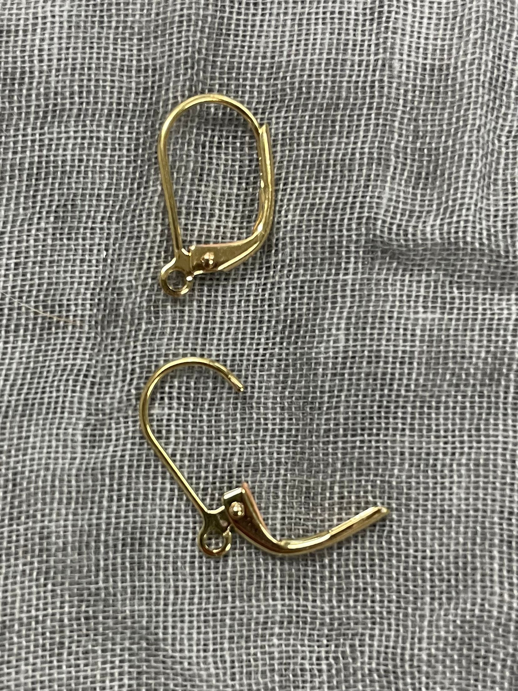 Leverback Earring Gold Plate With Open Loops 12.5x15 mm, 6 Pairs
