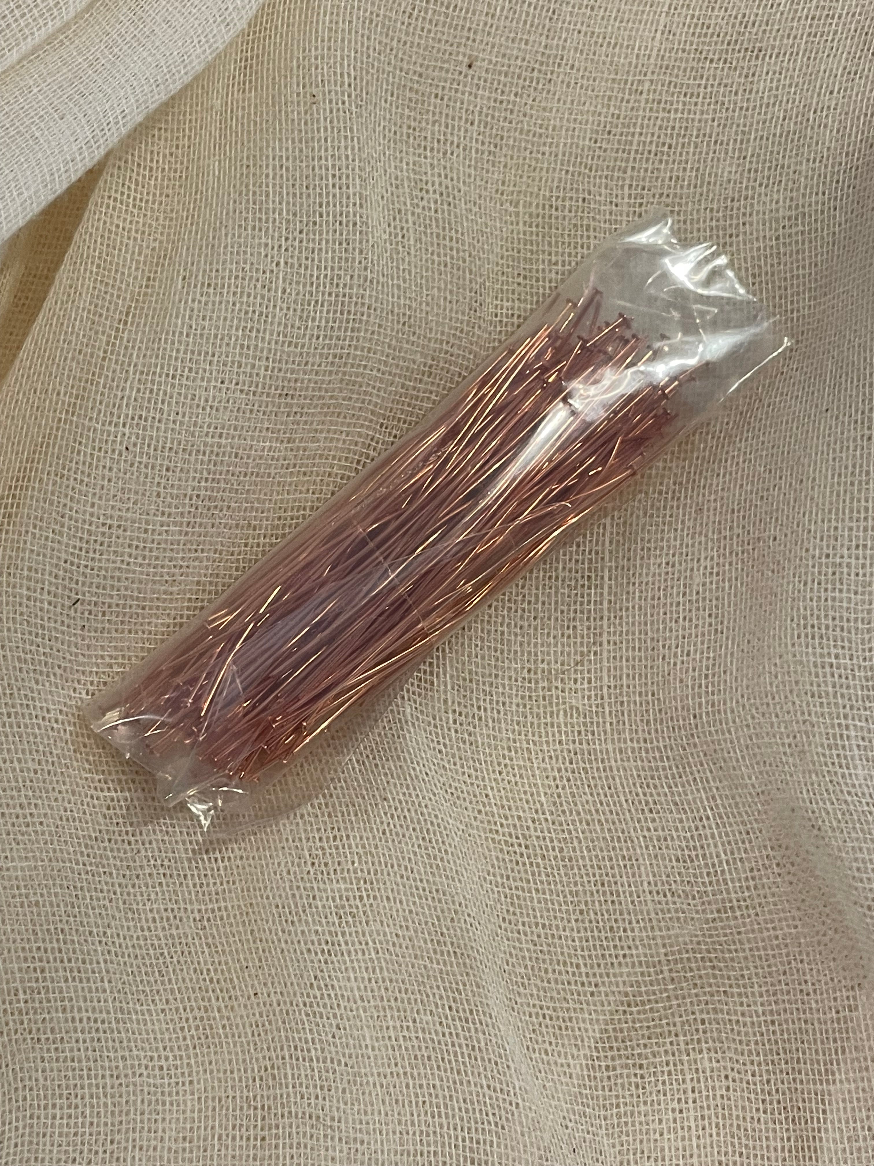 Headpins 2", 24ga, Copper Plated 144pc.