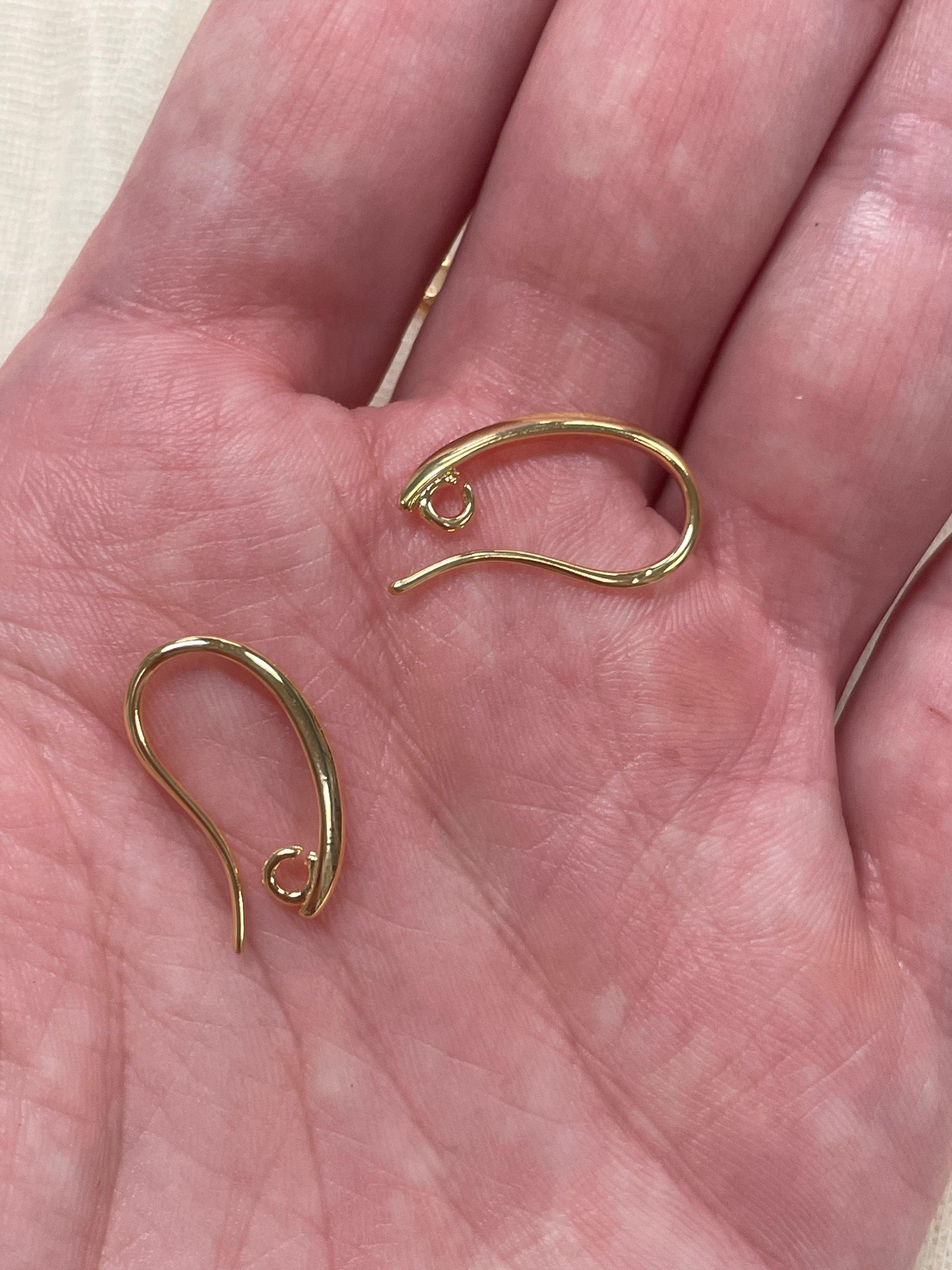 Ear Wire 19x11mm With Open Ring, Gold Plate 4 Pairs