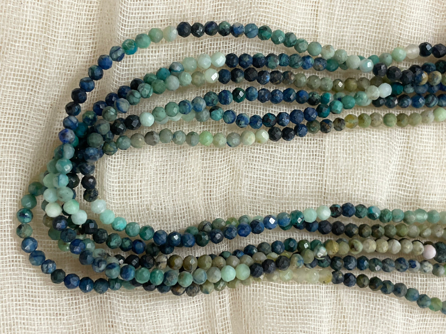 Chrysocolla Beads Faceted 3mm