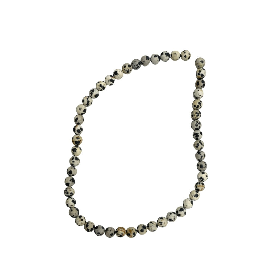 Dalmatian Jasper bead strand 8mm Round