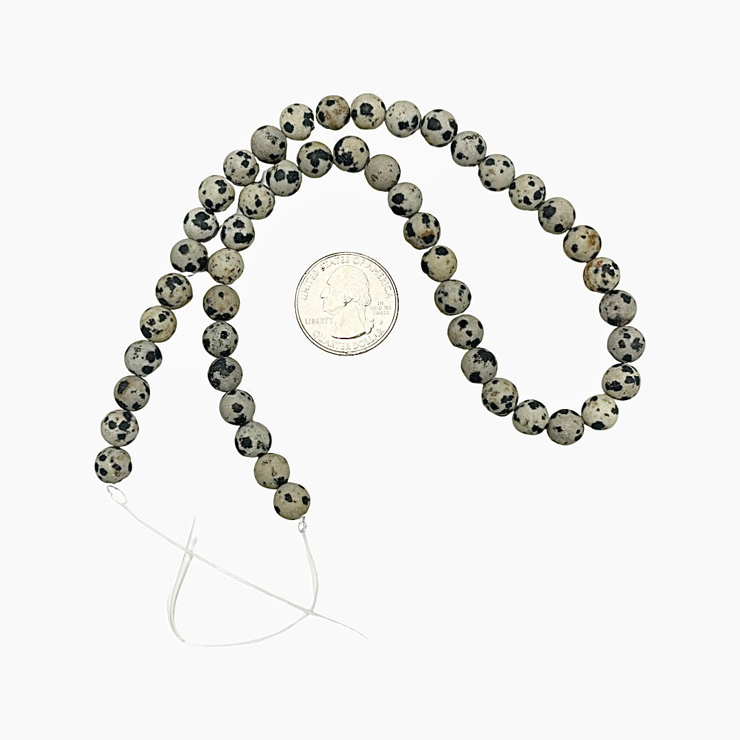 Dalmatian Jasper bead strand 8mm Round