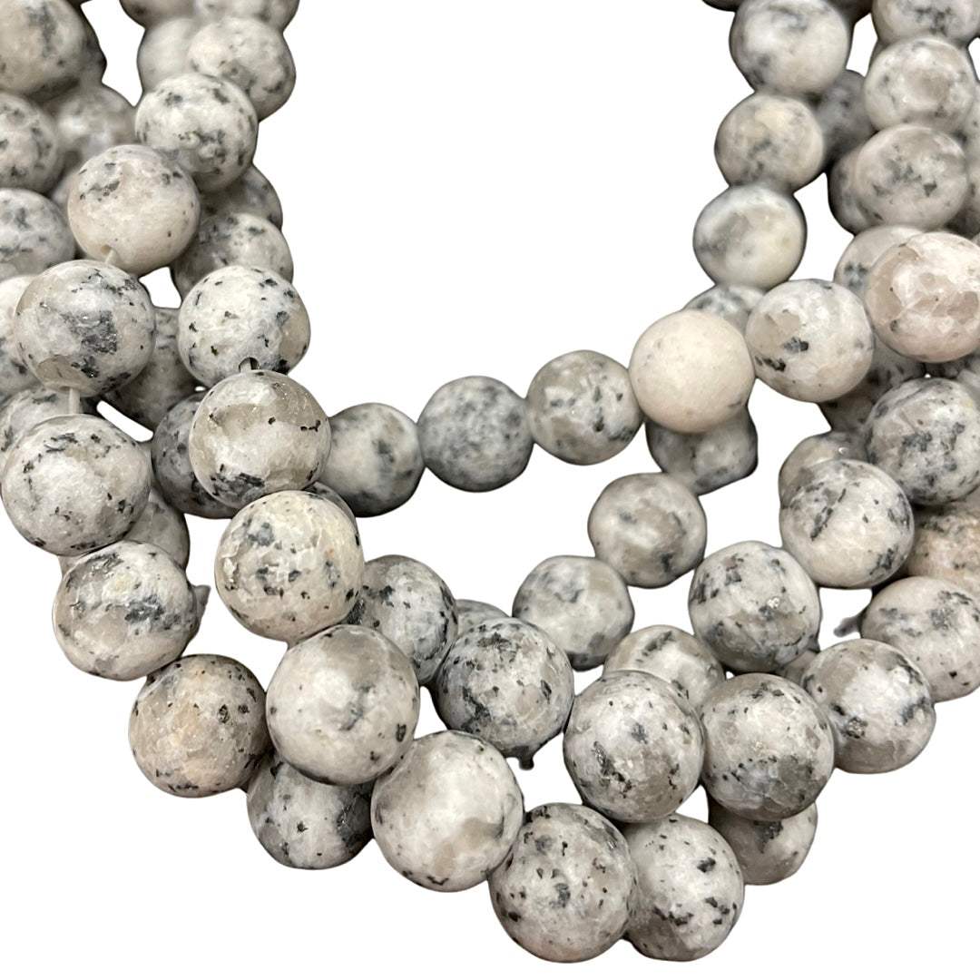 Matte Sesame Jasper Round 10mm Beads