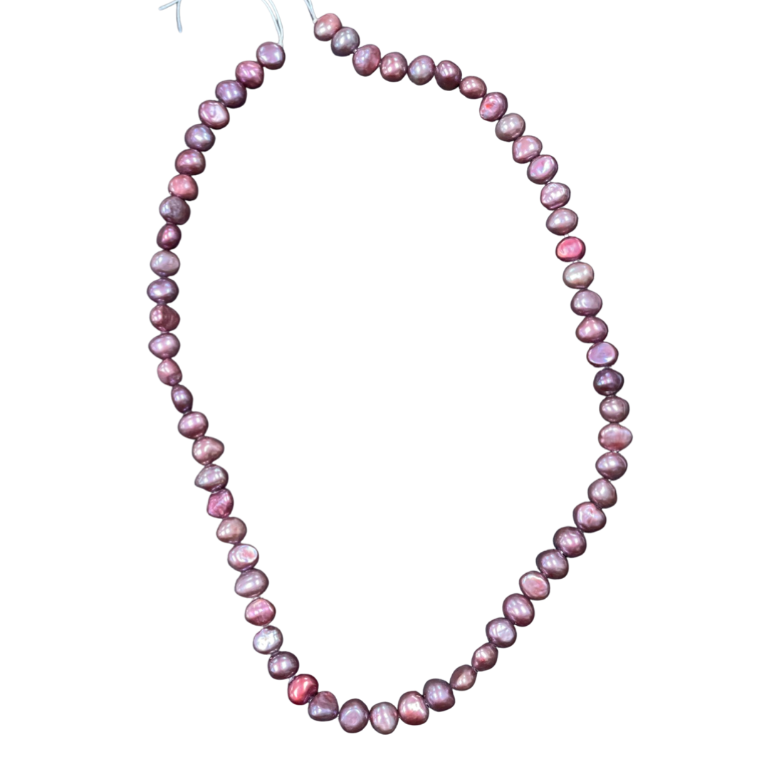 Freshwater Potato Pearls Multi-toned Purple/Pink  6-7mm 16" strand