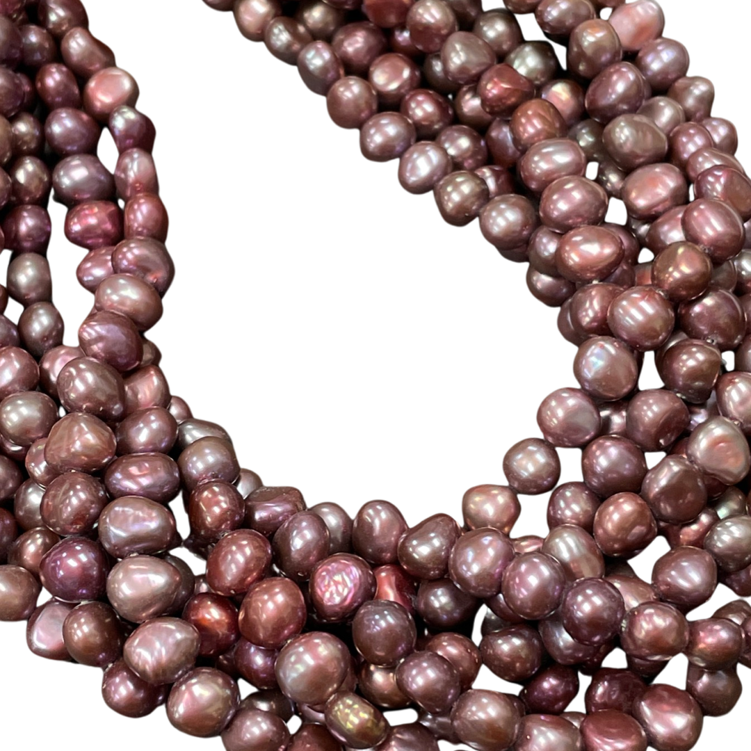 Freshwater Potato Pearls Multi-toned Purple/Pink  6-7mm 16" strand