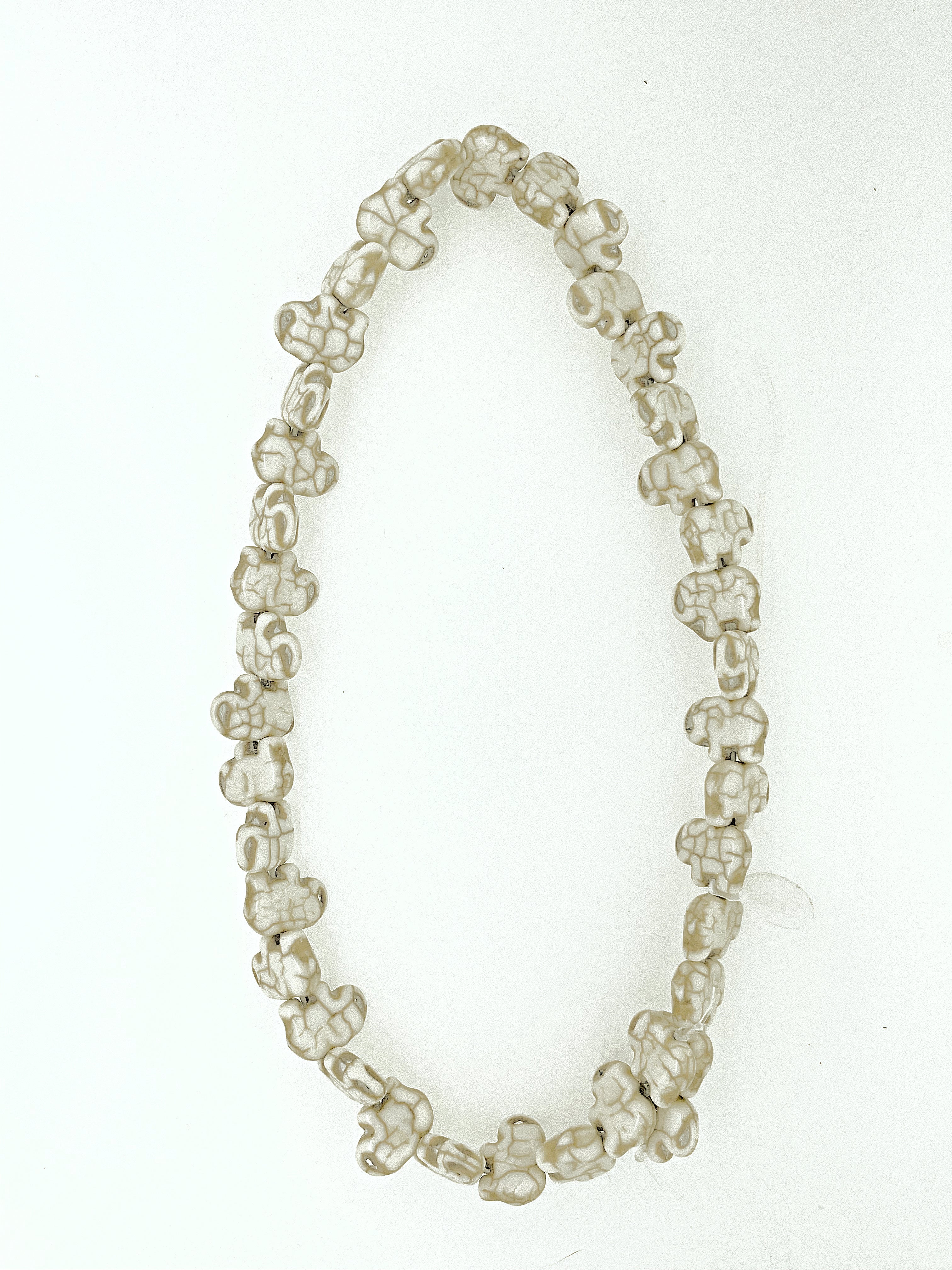 Magnesite-Dyed Elephant Beads white or turquoise 10x15mm