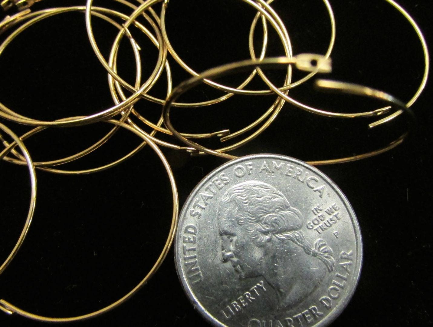 Earring Hoop gold-plated rings 6-pair 30mm