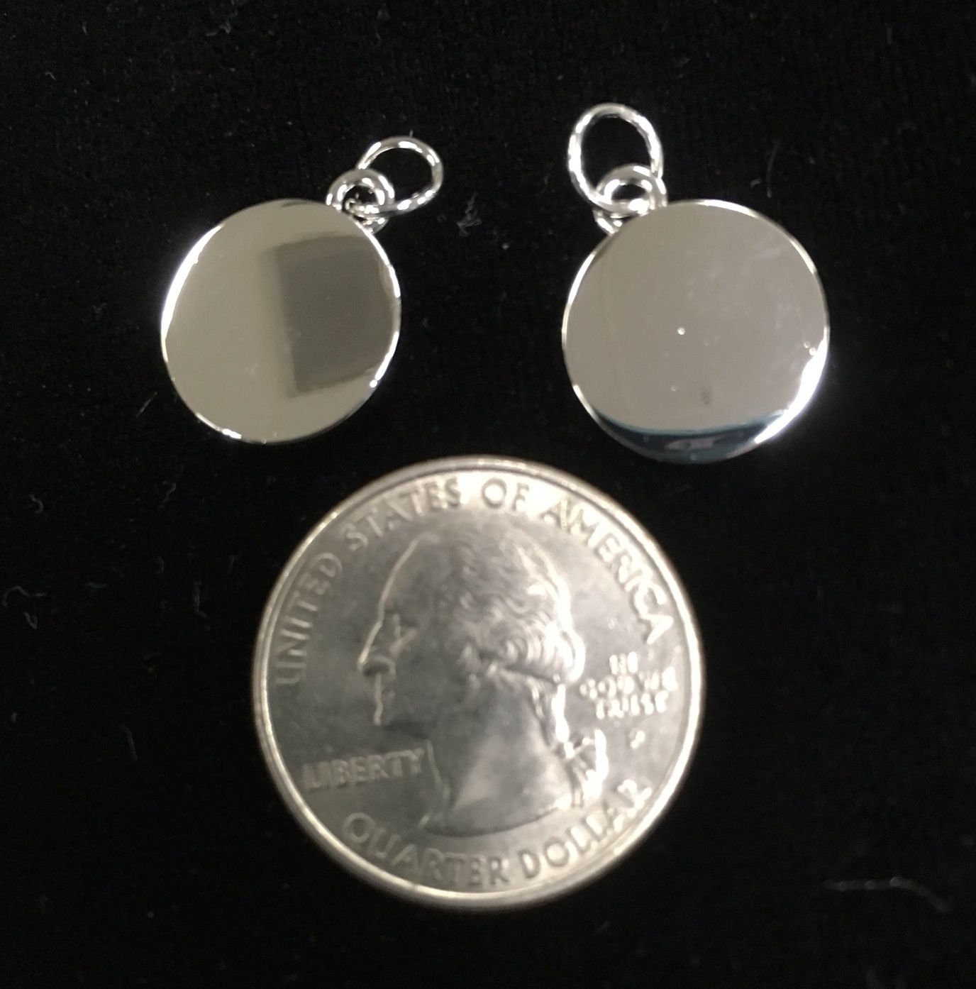 Rhodium Plated silver charms w/ring