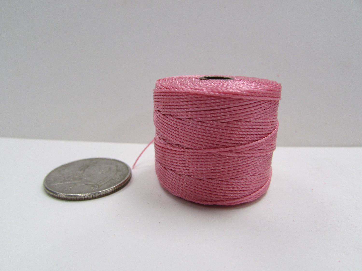 S-lon Pink Tex 210 nylon .5mm beading cord, mini macrame;