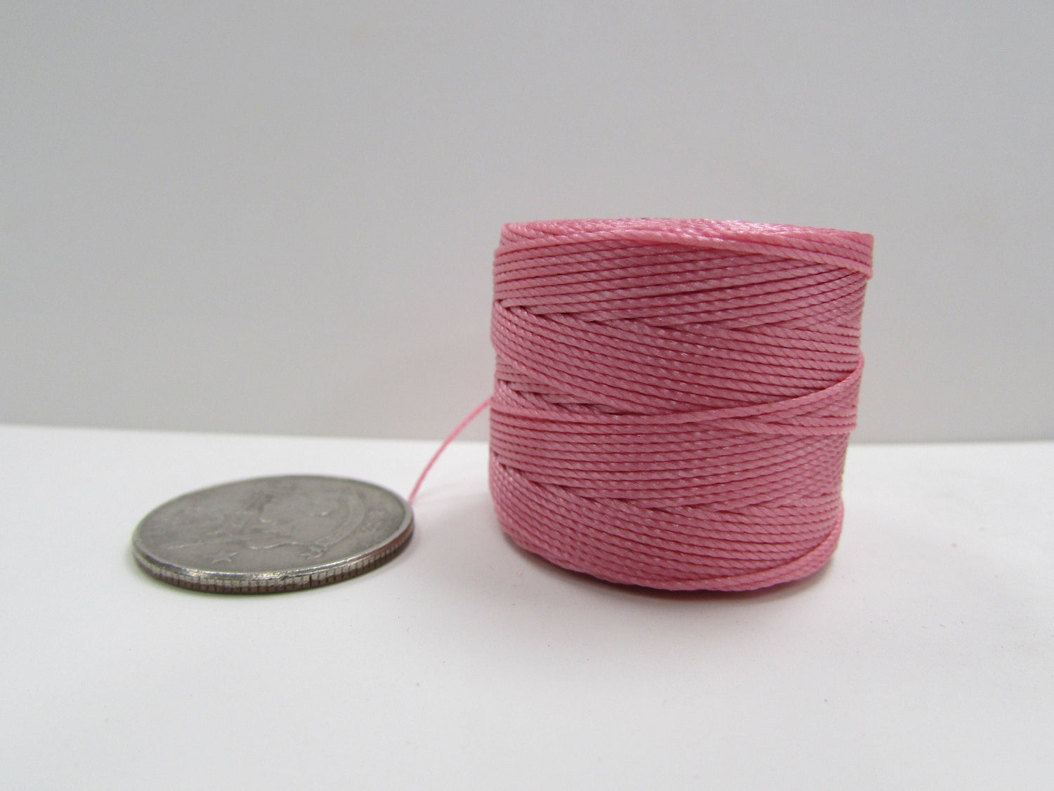 S-lon Pink Tex 210 nylon .5mm beading cord, mini macrame;