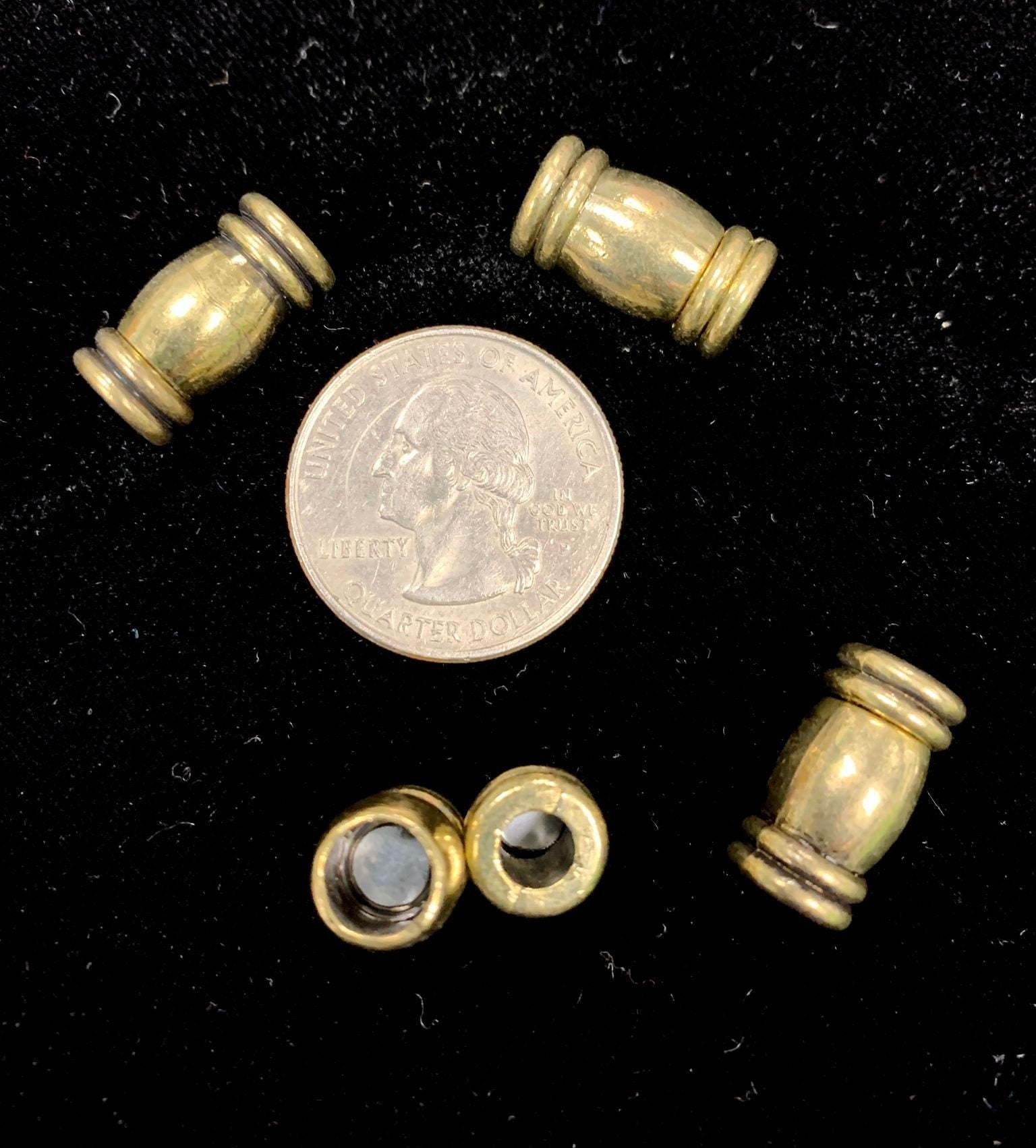 Magnetic Antique Goldplate Tube Clasp, 4-piece