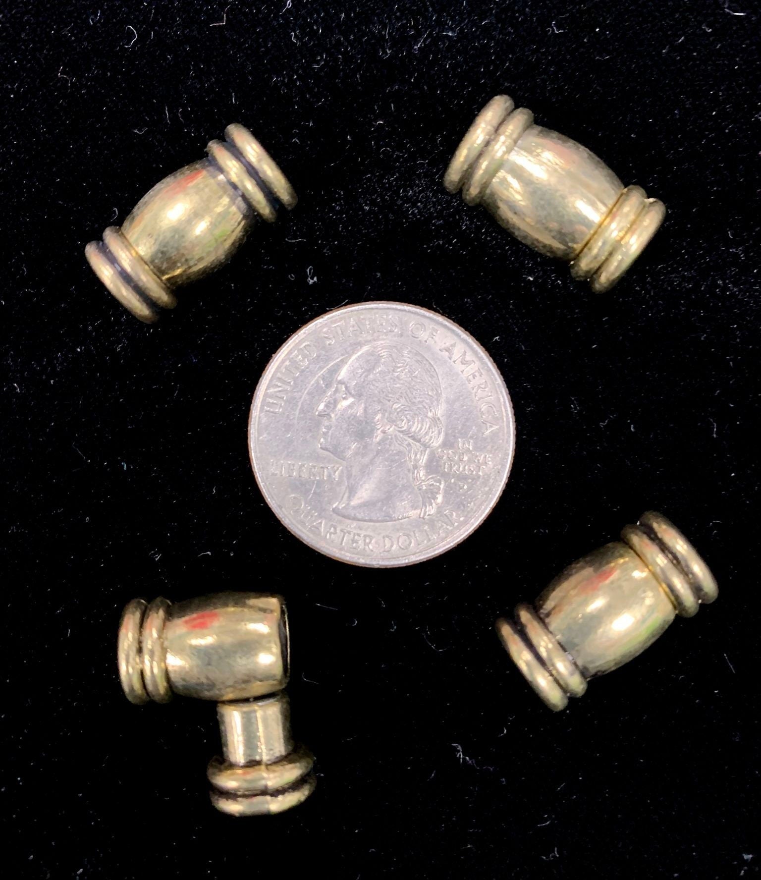 Magnetic Antique Goldplate Tube Clasp, 4-piece