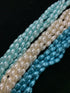 Glass Rice Pearl 6x4mm 3-strands "Seafoam"