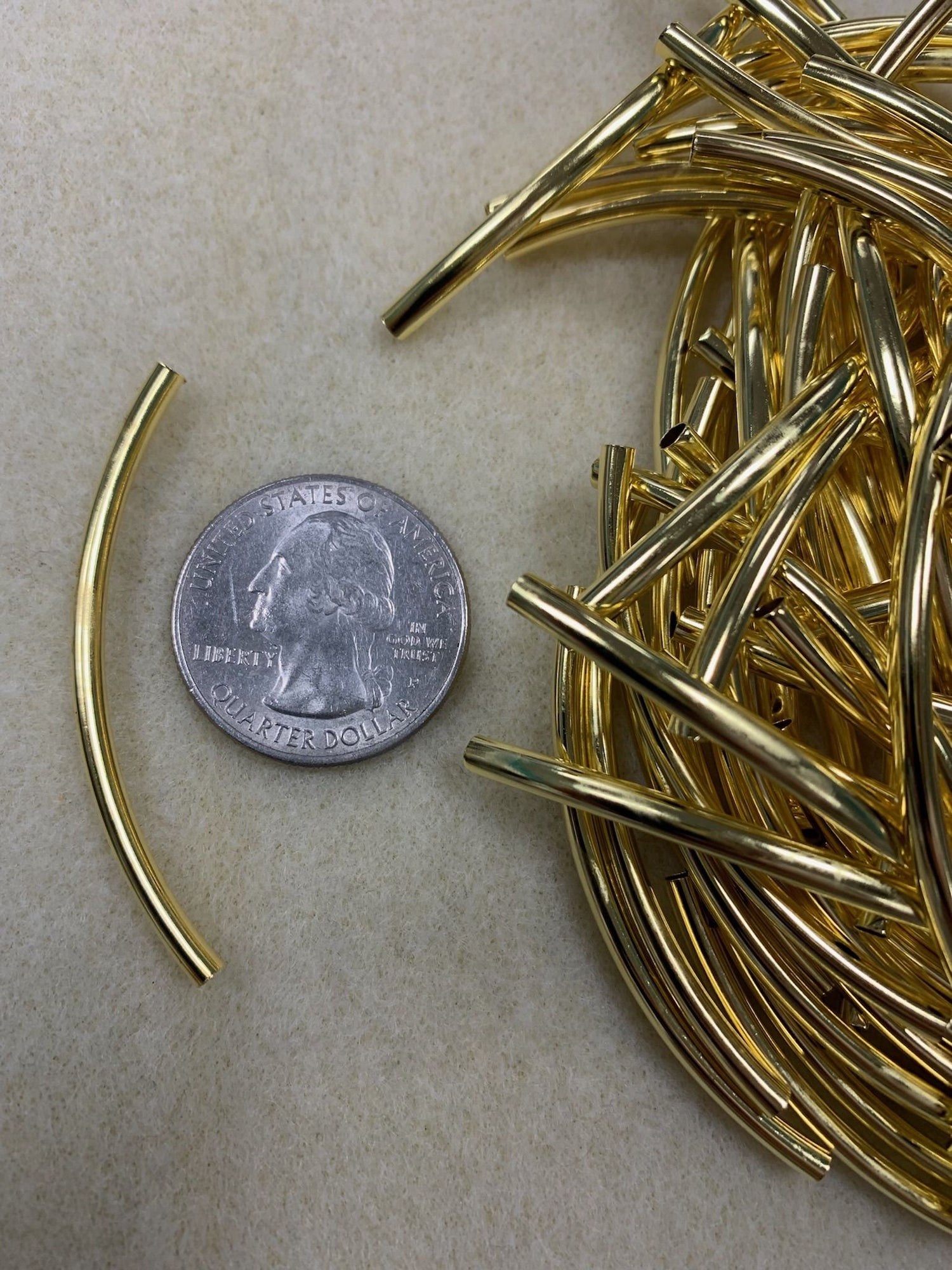 Gold plate Spacer Tubes, 50x3mm 100pc