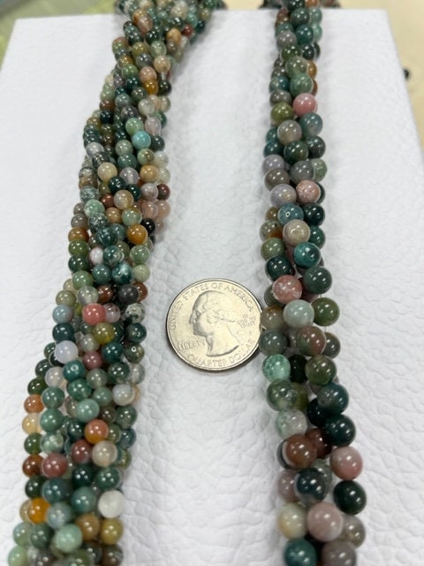 Fancy Jasper 4mm rounds, 15-16 inch strands