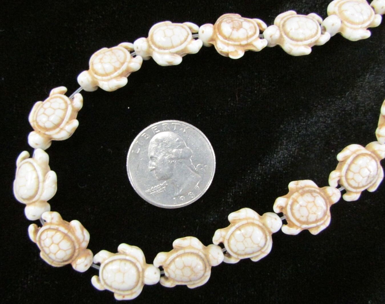 Magnesite White Sea Turtle Beads
