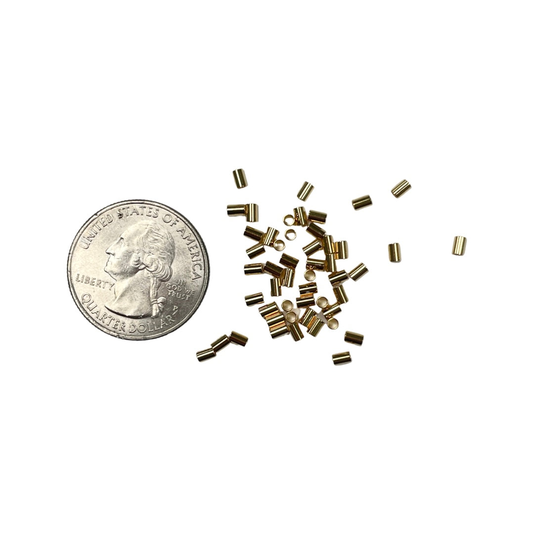 Gold Plated Crimp Tubes 2X3MM