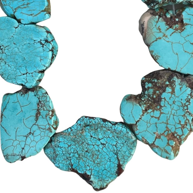 Magnesite Freeform Slab Turquoise Beads