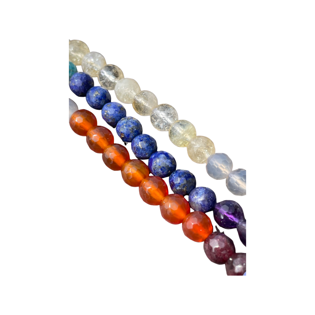 Mixed Gemstone Faceted 6mm Round