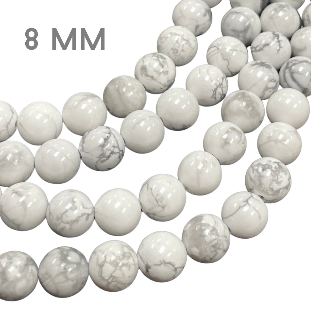Howlite bead strand 8mm Round