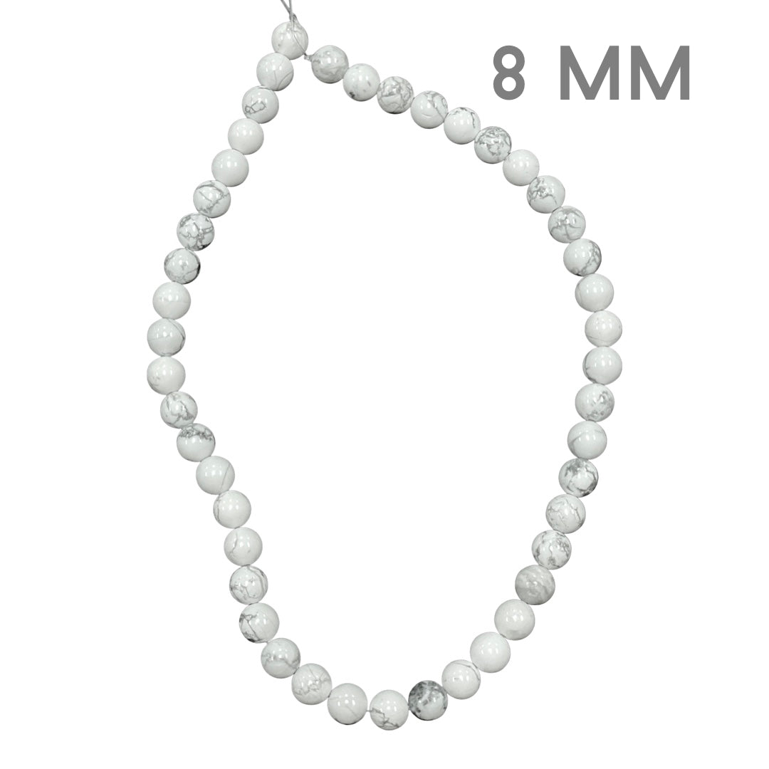 Howlite bead strand 8mm Round