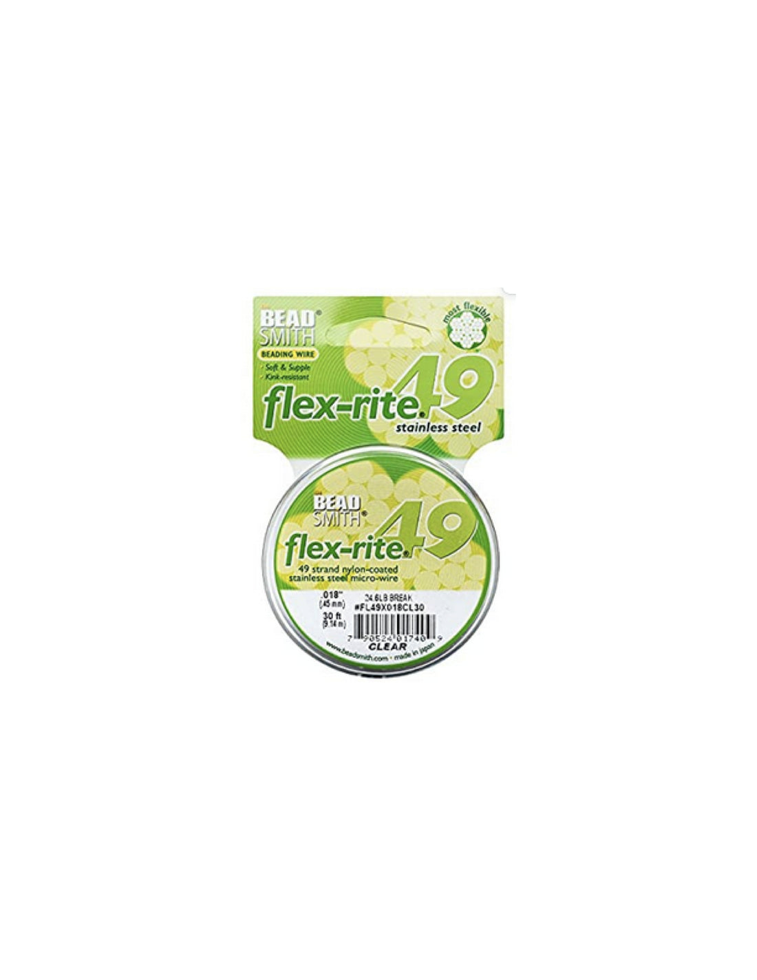 Flex-Rite 49 Strand Beading Wire .24&quot; Pearl silver (Heavy)