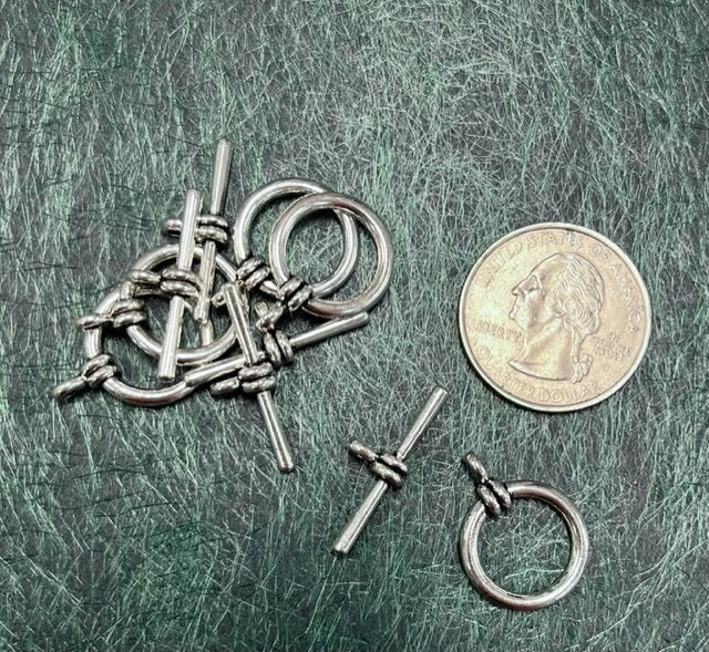 Toggle sets, Zinc Alloy pewter  15mm Lead safe (4 sets) (non-tarnish)