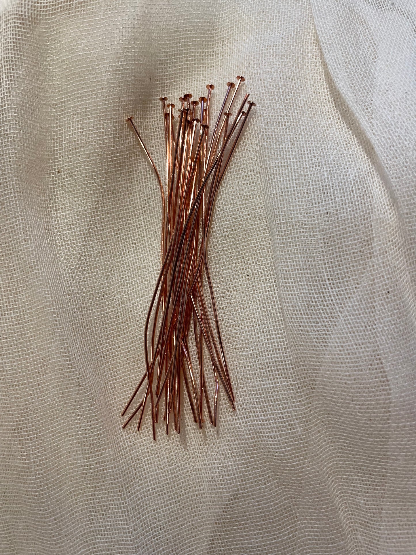 Flat Copper Plated Headpins 3"