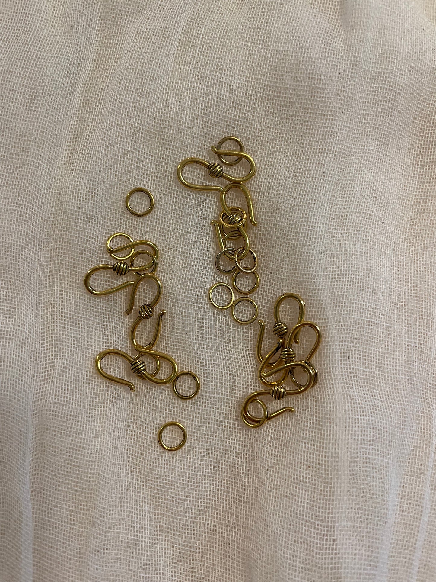 Gold Plated Hook Eye Clasps 20mm 8 Pairs