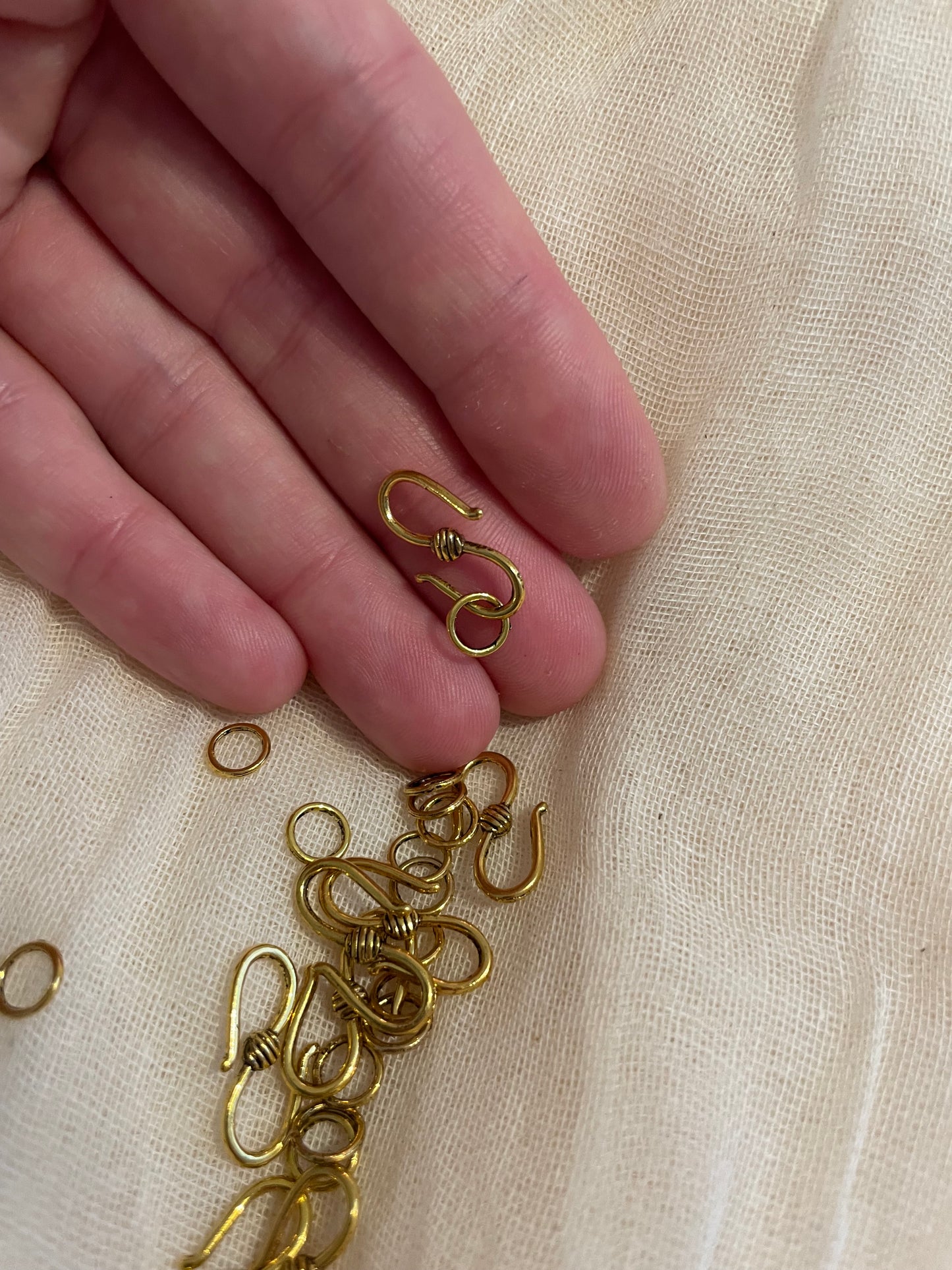 Gold Plated Hook Eye Clasps 20mm 8 Pairs