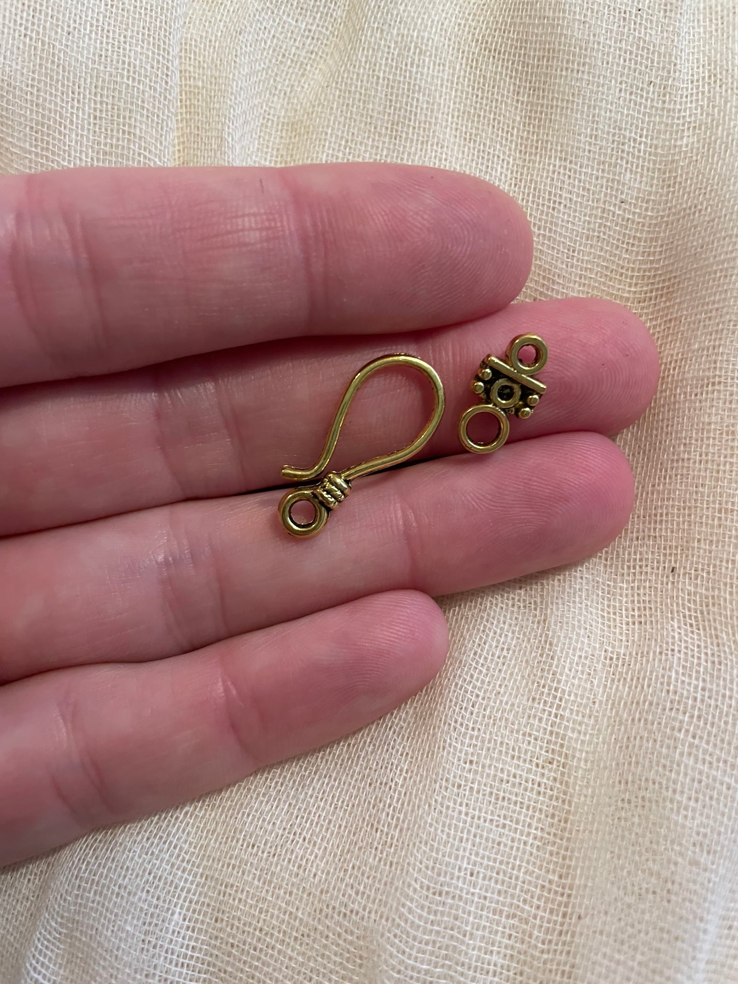 Gold Plated Hook Eye Clasps 24mm 10 Pairs