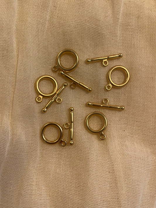 Matte Gold Plated Toggle Clasps 19mm x 24mm (5 Sets)