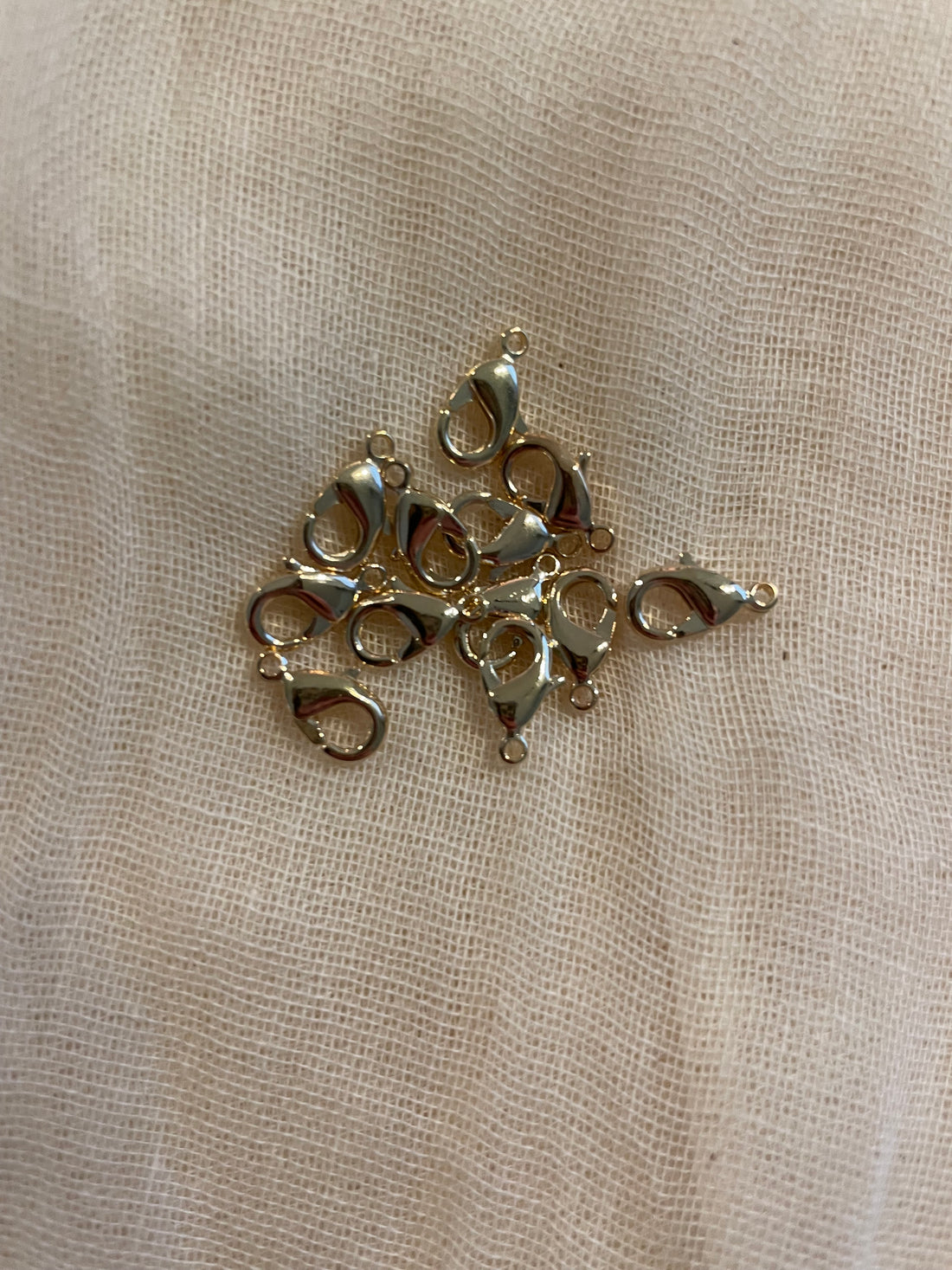 Shiny Gold Plated Lobster Claw Clasps 12mm x 6.5mm 12 Pieces