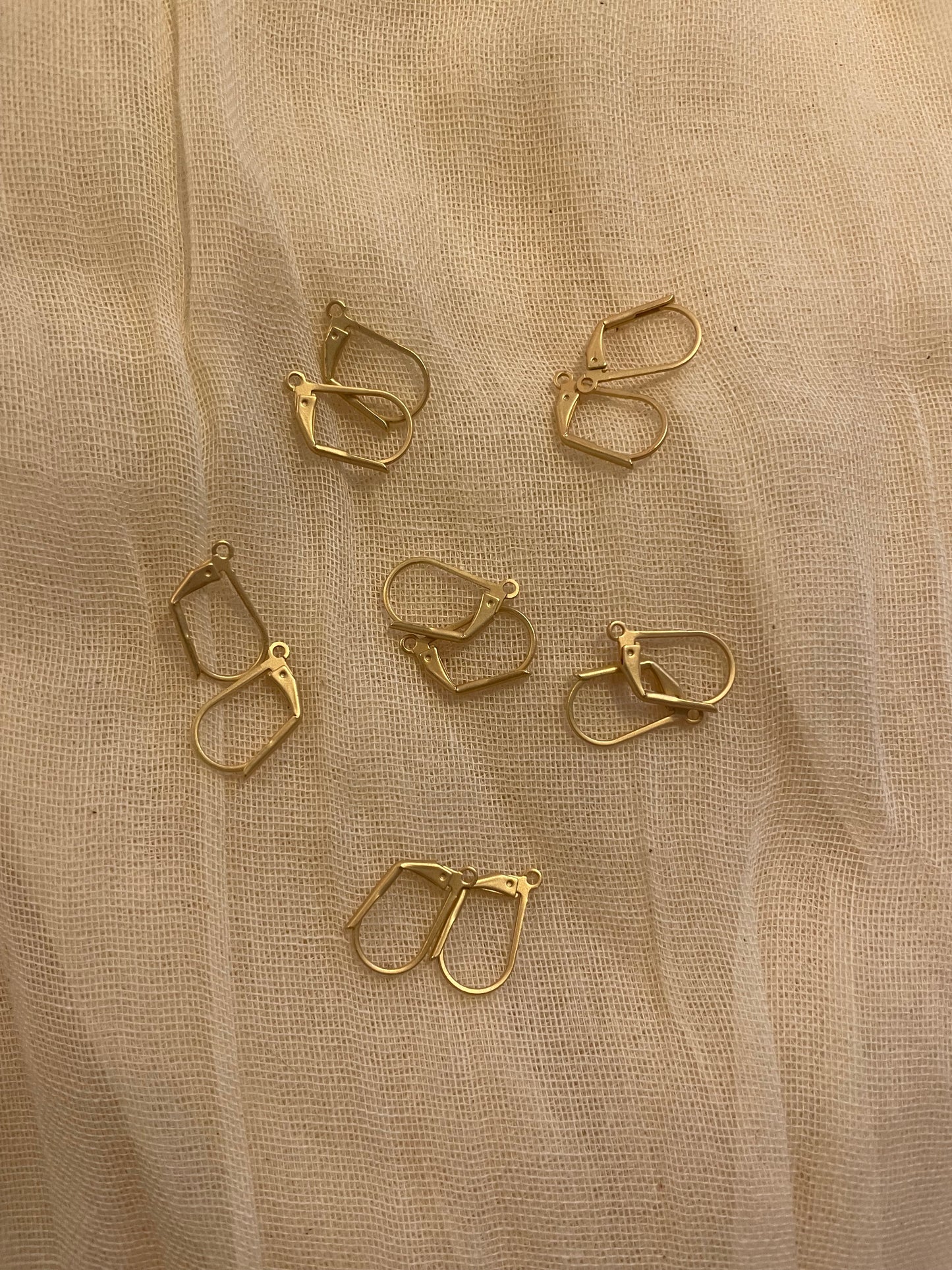 Matte Gold Plated Leverback Earrings 17mm x 10mm 6 Pairs