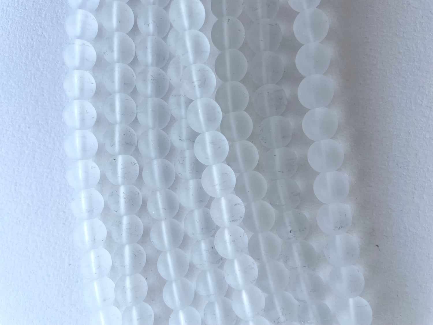 Recycled Glass Beads- Clear Frost